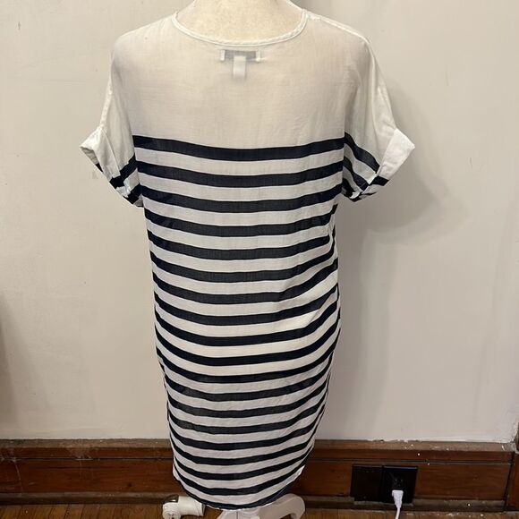 J Crew navy white striped sheer cotton cover up Size XXS EUC - Picture 6 of 9